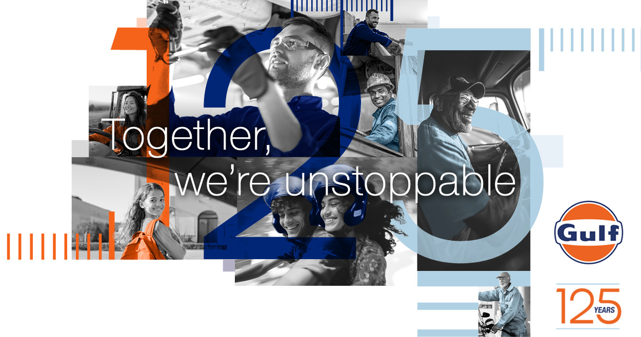 Logo anniversario Gulf 125 anni – logo ufficiale dell'anniversario del brand fondato nel 1901
